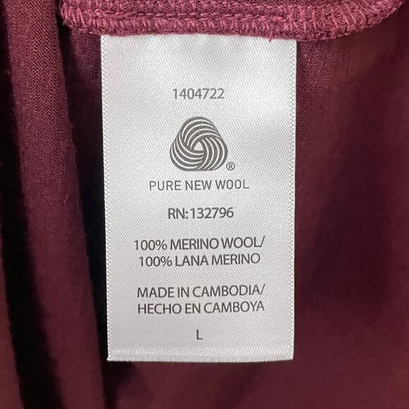 Segments Top Womens Large Red Purple Merino Wool Base Layer Knit Outdoor Hiking - Picture 10 of 11